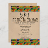 トリバルサファリブライダルシャワー招待状ケンテクロス 招待状 (正面/裏面)