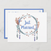 トリバルブルーフェザーズボホたった今結婚しました結婚ズ 案内ポストカード (正面/裏面)