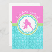 トリパステルカラーソフトボールとアクアタイル 招待状 (正面/裏面)