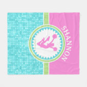 トリパステルカラーチアリーティング(アクアタイル付) フリースブランケット (正面(横))