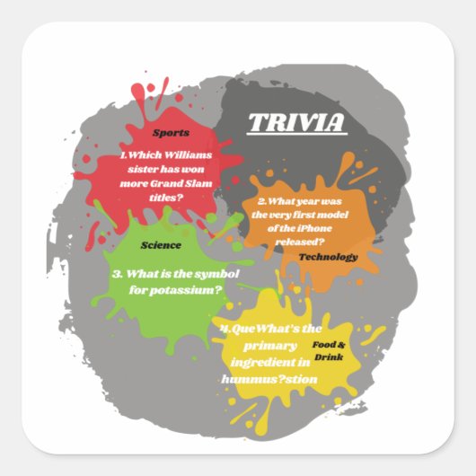 トリビアの質問 スクエアシール (正面)