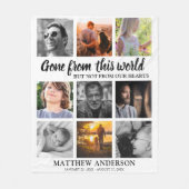 トリビュートファミリーフォトコラージュ記念記念 フリースブランケット (正面)