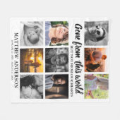 トリビュートファミリーフォトコラージュ記念記念 フリースブランケット (正面(横))