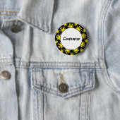 トリフィッツテンプレートの午後 – ブラック&金ゴールド 缶バッジ (インサイチュ)