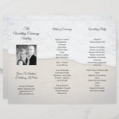 トリフォールドシーコースト結婚式 プログラム写真テンプレート (正面/裏面)