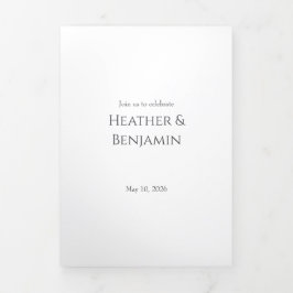 トリフォールド結婚式招待状テンプレート 三つ折り招待状