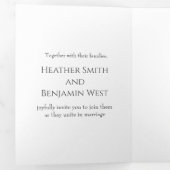 トリフォールド結婚式招待状テンプレート 三つ折り招待状 (内部最初)