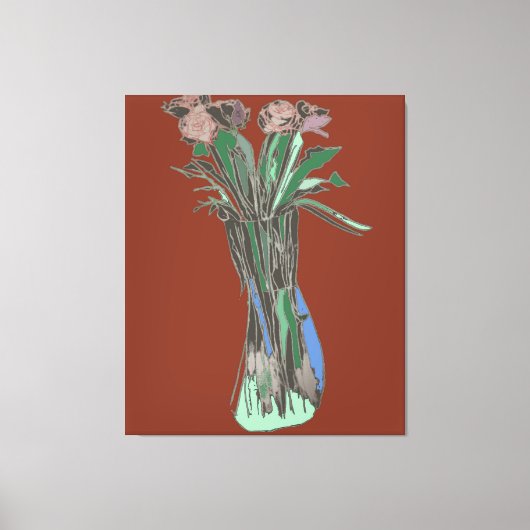 トリプチウォールアートフラワースチル開花 キャンバスプリント (正面)