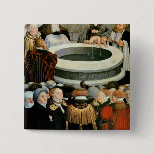 トリプティク、左のパネル、Philipp Melanchthon 缶バッジ (正面)