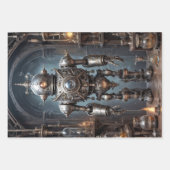 トリプティック逆未来型スチームパンクロボット ラッピングペーパーシート (正面)