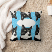 トリプルかわいい子猫スおもしろいピーキャットデザイン クッション (ブランケット)