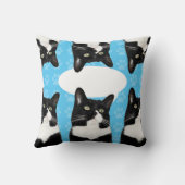 トリプルかわいい子猫スおもしろいピーキャットデザイン クッション (裏面)