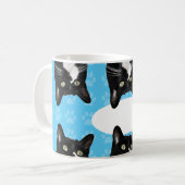 トリプルかわいい子猫スピーチバブカスタムルおもしろい コーヒーマグカップ (正面左)