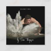 トリプルアイコンQRコードカスタムソーシャルメディアロゴダンス スクエア名刺 (裏面)