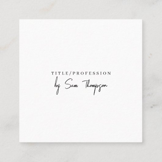 トリプルアイコンQRコードソーシャルメディアフェミニンピンク スクエア名刺 (裏面)