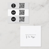 トリプルアイコンQRコードソーシャルメディアロゴテンプレート スクエア名刺 (正面/裏面)