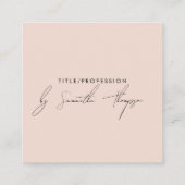 トリプルアイコンQRコードソーシャルメディア赤面ピンク スクエア名刺 (裏面)