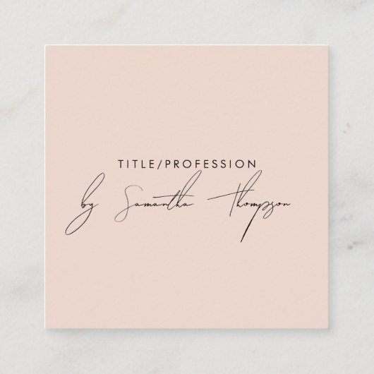 トリプルアイコンQRコードソーシャルメディア赤面ピンク スクエア名刺 (裏面)