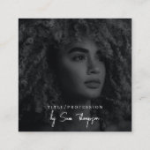 トリプルアイコンQRコードフォトビジネスソーシャルメディア スクエア名刺 (裏面)