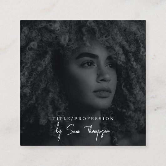 トリプルアイコンQRコードフォトビジネスソーシャルメディア スクエア名刺 (裏面)