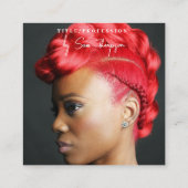 トリプルアイコンQRコードフルフォトソーシャルメディア赤 コーリングカード (裏面)