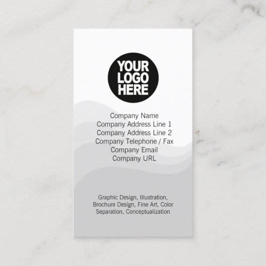 トリプルウェーブダークブルービジネスカード 名刺 (裏面)