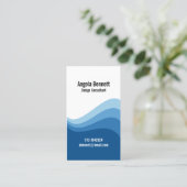 トリプルウェーブダークブルービジネスカード 名刺 (スタンド正面)