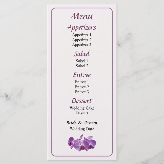 トリプルオーキッドトリオメニュー メニュー (正面)