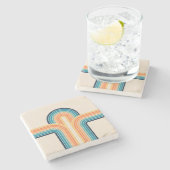 トリプルカラフルレトロアーチ ストーンコースター (横)