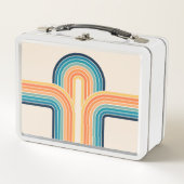 トリプルカラフルレトロアーチ メタルランチボックス (正面)
