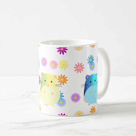 トリプルキュートかわいいハムスターズカスタム コーヒーマグカップ (正面右)