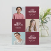 トリプルグラード3フォトバーガンディ卒業パーティー 招待状 (スタンド正面)