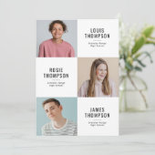 トリプルグラード3写真卒業モダンパーティー 招待状 (スタンド正面)