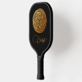 トリプルケルト結び目模様スワールマンダラパーソナライズされた ピックルボールラケット (左)