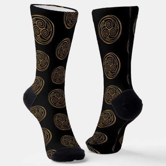 トリプルケルト結び目模様スワールマンダラ ソックス (傾斜あり)