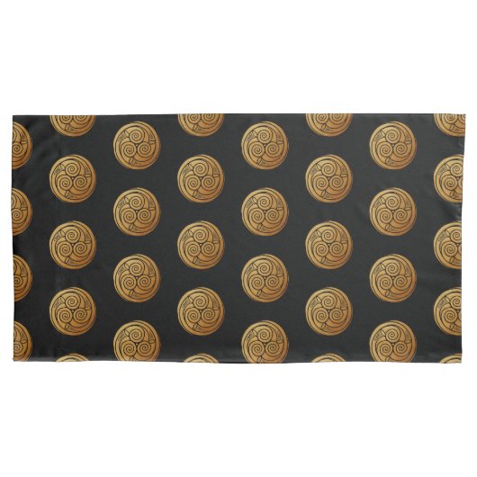 トリプルケルト結び目模様スワールマンダラ 枕カバー (正面)