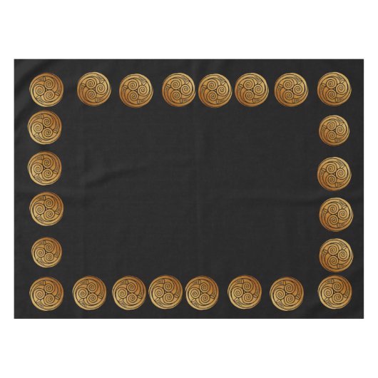 トリプルケルト結び目模様スワールマンダ縁どラ テーブルクロス (正面(横))