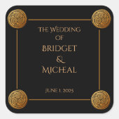 トリプルケルト結び目模様結婚旋回 スクエアシール (正面)