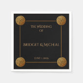 トリプルケルト結び目模様結婚旋回 スタンダードカクテルナプキン (正面)