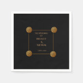 トリプルケルト結び目模様結婚旋回 スタンダードカクテルナプキン (正面)