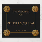 トリプルケルト結び目模様結婚旋回 スパークリングワインラベル (シングルラベル)