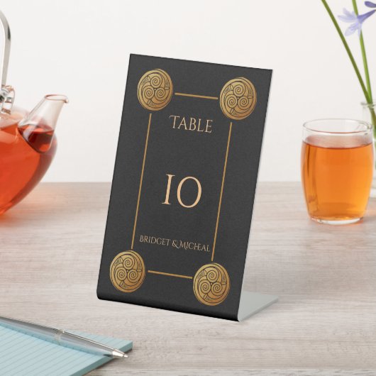 トリプルケルト結び目模様結婚旋回 台座サイン (インサイチュ)