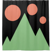 トリプルサルモサンズセージマウンテンズ抽象芸術アート シャワーカーテン (正面)