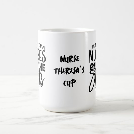 トリプルシリンジナースがショットを呼び出おもしろいすナース コーヒーマグカップ (中央)