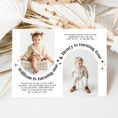 トリプルジョイントランドスケープフォト誕生日招待状 招待状