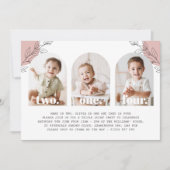 トリプルジョイントランドスケープフォト誕生日招待状 招待状 (正面)