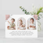 トリプルジョイントランドスケープフォト誕生日招待状 招待状 (スタンド正面)