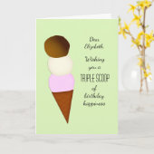 トリプルスクープ名前の追加ハッピーバースデー挨拶 カード (黄色い花)