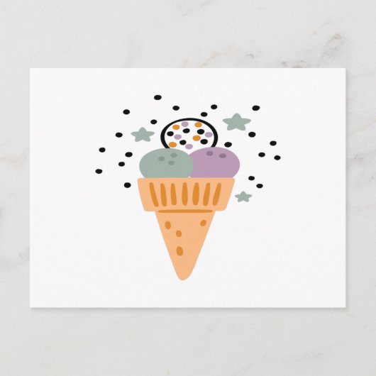 トリプルスクープ虹アイスクリーム ポストカード (正面)