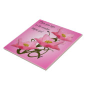 トリプルスタックかわいらしピンクのポピーが閉まる タイル (側面)